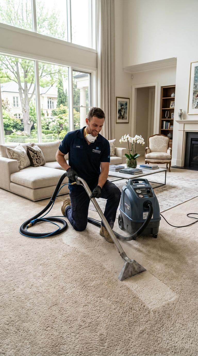 Professional carpet cleaning process